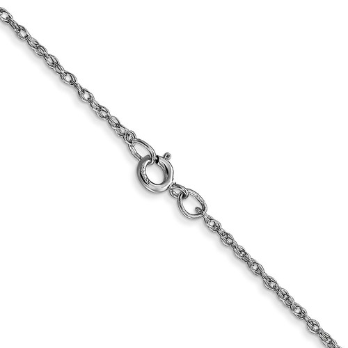 16" 14K White Gold .95 mm Carded Cable Rope Chain Necklace - Picture 3 of 5