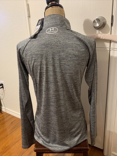 Under Armour Heat Gear Loose Damen Medium Sweatshirt sportliches Oberteil 1/4-Reißverschluss grau - Bild 7 von 11