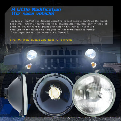 Pair For Ford Deluxe 1939-1951 7" Inch Round LED Headlights Lamp Housing New - Picture 6 of 15