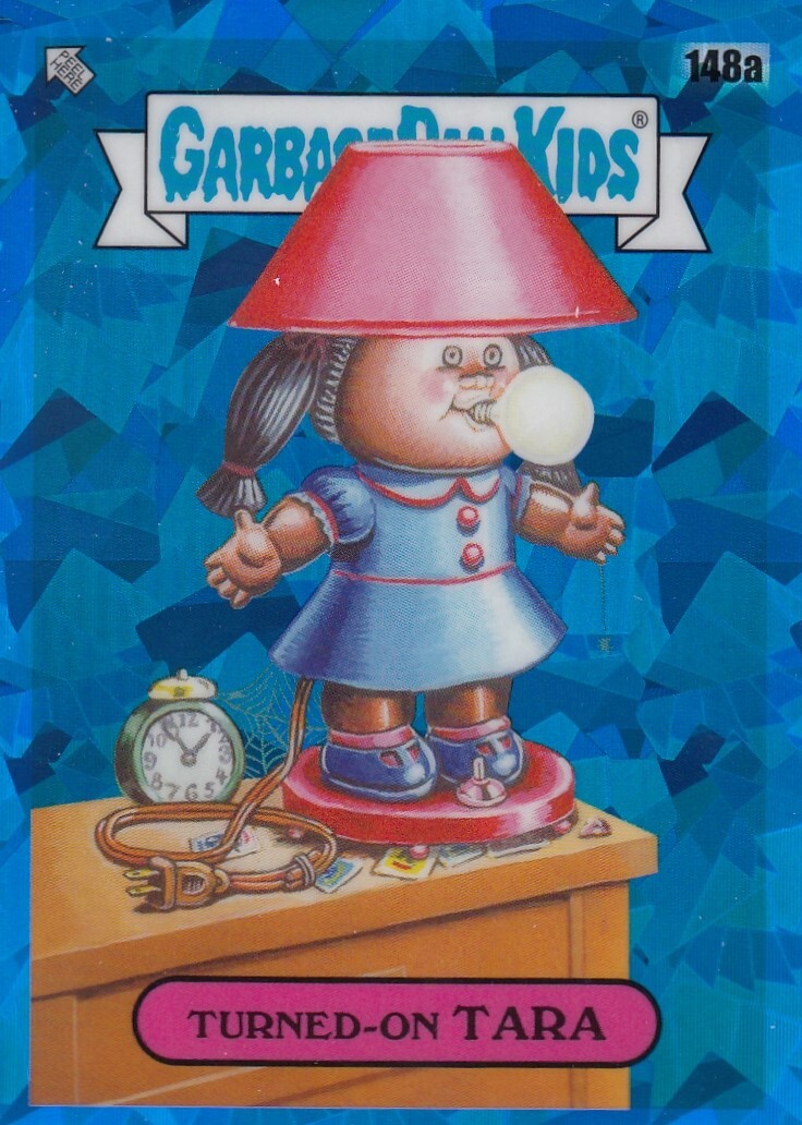 TURNED-ON TARA TOPPS CHROME SAPPHIRE GARBAGE PAIL KIDS GPK BASE #148A 2021 21
