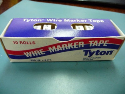 TYTON  WMT8 Qty of 10 per Lot WIRE MARKER TAPE MARKED WITH ''8''. LOT INLCUDES 10