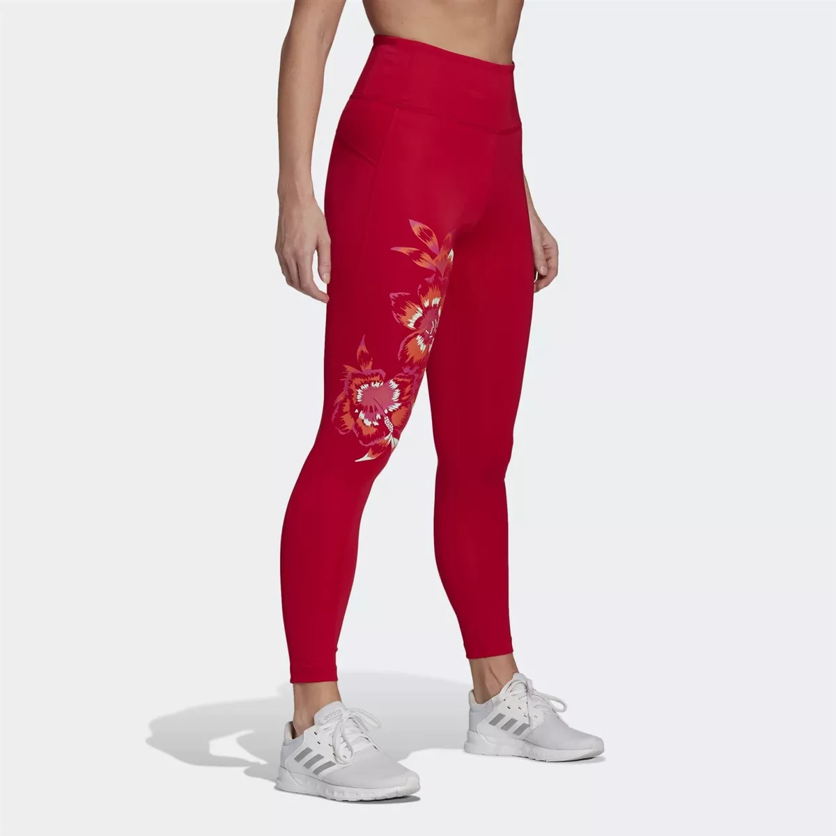 Adidas red deals floral leggings