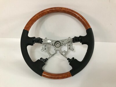 Wooden Steering Wheel Black Standard Type For Land Cruiser FJ100, PRADO FJ120