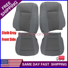 Driver/Passenger Perforated Seat Cover Gray Cloth For 2015-2020 Ford F150 XLT