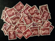 100 GB used machin definitive postage stamps: 1p face value