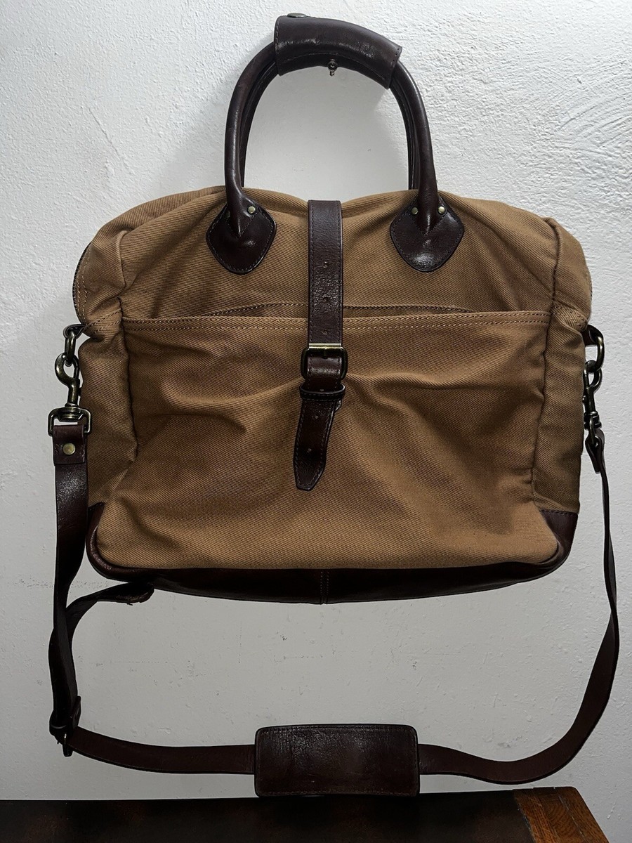J. CREW Canvas Messenger Bag,laptop Case With Leather J. CREW Canvas Messenger Bag,laptop Case With Leather