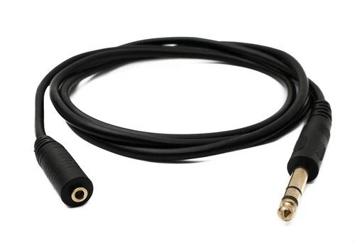 Audio Kabel 150 cm Stereo AUX Klinke 6,35 mm Stecker zu 3,5 mm Buchse Schwarz