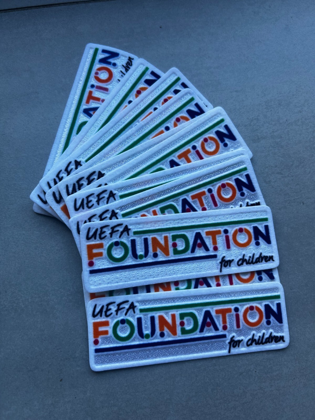 Lot de 10 patches UEFA Foundation UCL en feutrine pour les soirées de Ligue des Champions