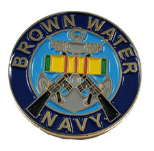 NEW  - Brown Water Navy W/ Vietnam Ribbon Pin - Veteran Owned Business