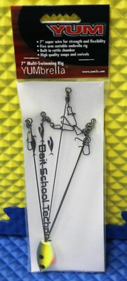 YUM YUMbrella 7'' Multi-Swimming Rig 5 Wire Rig Foxy Lady YUMB5FL