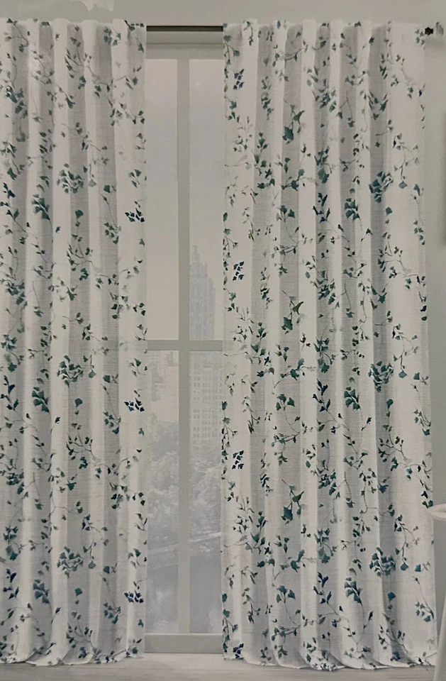 "2 paneles de cortina Ralph Lauren - Juego de 2 paneles de cortinas florales 50"" x 96"" ALGODÓN Nuevo" Foto 4 de 4