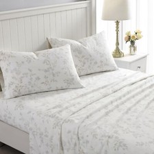 Laura Ashley - King Sheet Set, Cotton Flannel Bedding, Brushed for Extra Soft...