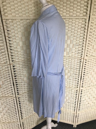 Size 38 10 12 H&M Light Blue White Striped Tie-Belt Shirt Dress Beach Cover Up - Picture 5 of 9