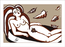 JACQUELINE DITT - Indian Summer E.A. ltd.sign.print graphic size 13x18 cm nude woman