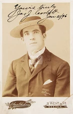 James J. Corbett Signed Autograph RPPC Photo Postcard COPY