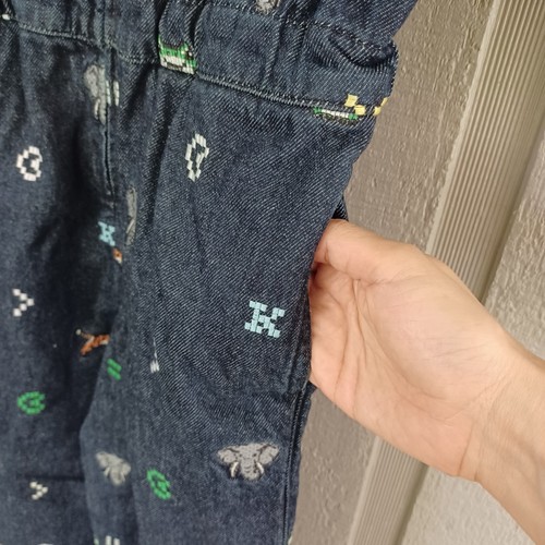 Kenzo Kids All in One Embroidered Denim Jumpsuit Size 12Y Nonstretch Zip - Picture 5 of 16