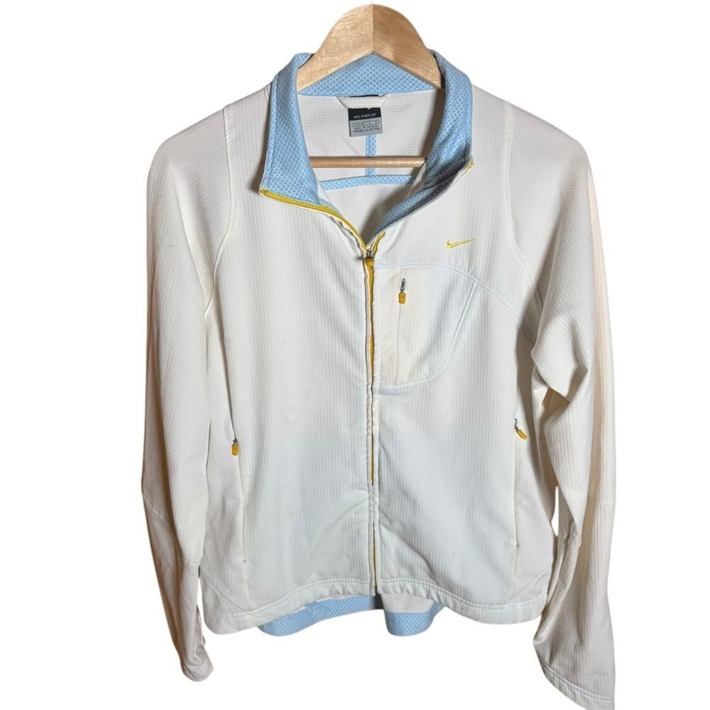 SACAI X NIKE Nike Sphere giacca asciutta donna bianca e gialla taglia large (10 12)