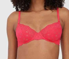 BNWT Skarlett Blue Smitten Underwire Eyelet Lace Demi Bra MSRP 52!!!