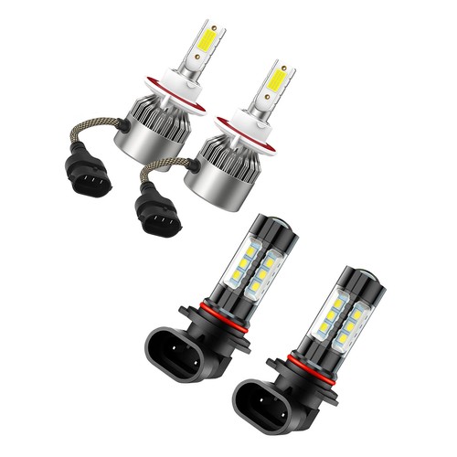 For 2004-2014 Ford F-250 8000K LED Headlight Hi/Lo + Fog Light 4 Bulbs Cambo kit