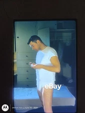 1950s Kodachrome Photo Slide  man miltary in underwear 