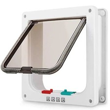 Dog Cat Flap Door with 4 Way Security Lock Flap Door for Dog Cats Kitten ABS