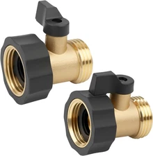 2PCS 3/4" Brass Garden Hose Shut Off Valve Heavy Duty Water Hose Valve