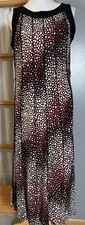 Perceptions Printed Midi Dress L Black Red Dots Pintuck Sleeveless Career Party