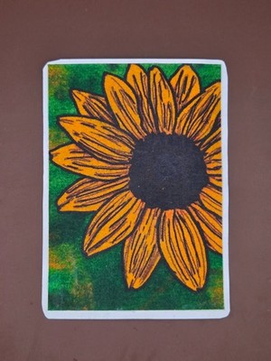 ACEO original art by Nicki H - 2.5'' x 3.5'' - Sunflower 5/9