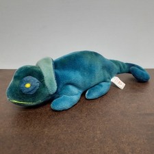 Bolsa de frijoles TY Beanie Babies Rainbow The Chameleon juguete de peluche sin etiqueta colgante
