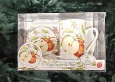 Leonardo Collection Mug Coaster & Tray Set Sweet Smell Of Apples Design Boxed