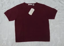 NWT CAROLYN TAYLOR Design ESSENTIALS Women's Burgundy TOP Pullover Shirt XL