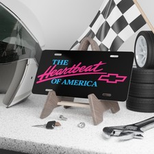 Retro Neon Vanity License Plate Heartbeat Sty...