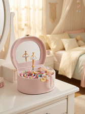 VLANDO Musical Jewelry Box for Girls - Valentines Day Gifts for Daughter Kids