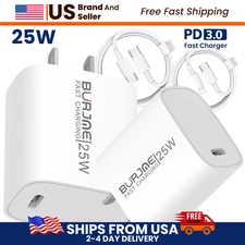 25W USB-C Fast Charger PD 3.0 Wall Adapter for iPhone 16 15 14 13 12 11 /Samsung