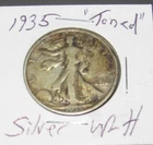 "Toned" Silver 1935 p Philadelphia Mint Walking Liberty Half Dollar 1/2 WLH