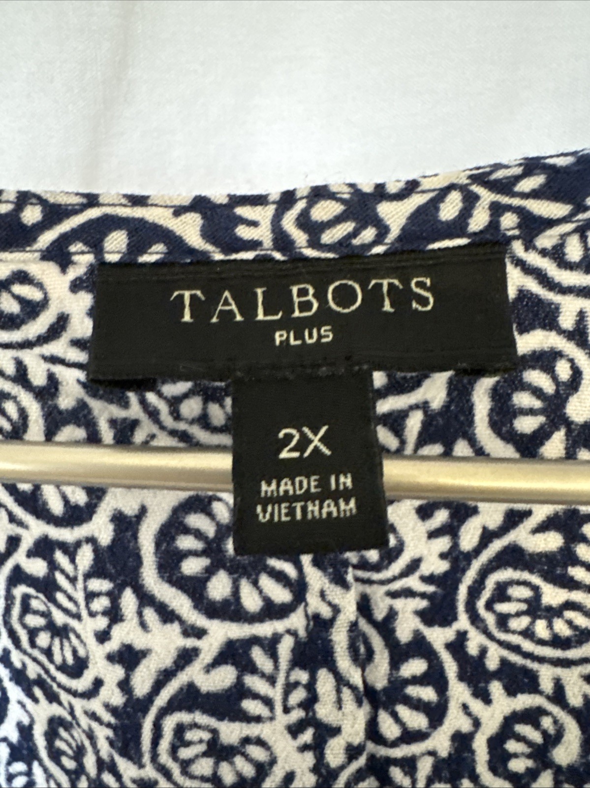 Talbots 2X Wrap Blouse Patterned Short Sleeve Bal… - image 3
