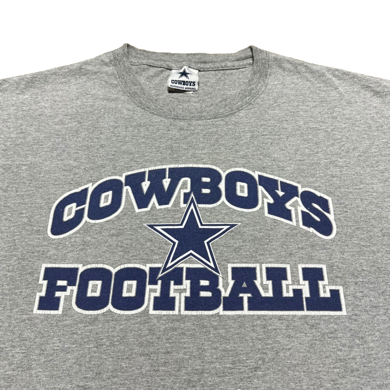 Dallas Cowboys Football T Shirt Mens Large Gray Heather Short Sleeve Graphic Tee