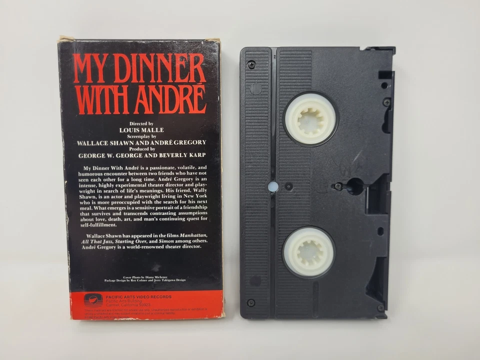 MY DINNER WITH ANDRE (1981) VHS LOUIS MALLE ANDRE GREGORY WALLACE SHAWN GEM NM — 第 2/4 张图片