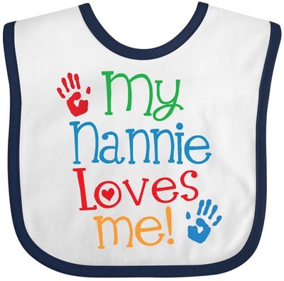 Inktastic My Nannie Loves Me Baby Bib Clothing Child Kids Grandma Grandmother