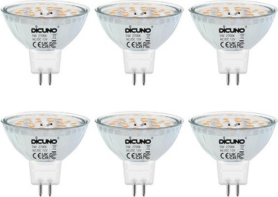 DiCUNO GU5.3 LED Dimmbar 5W Warmweiß 2700K