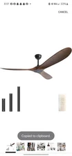 60'' Ceiling Fan with Remote Control, Modern Indoor/Outdoor Ceiling...