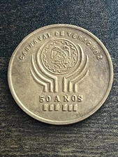 Four Times Heroic City of Veracruz Carnival 50 Fifty Years Medal Token TN123