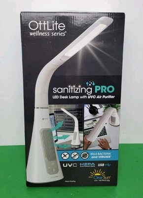 OttLite Wellness Series Sanitizing LED Desk Lamp With  USB Output.