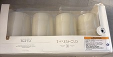 4pc Threshold 5" x 3" LED Flameless White Pillar Candles Remote