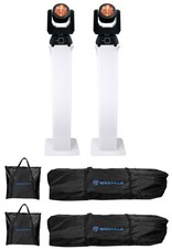  2 Chauvet DJ Intimidator Beam Q60 60w RGBW LED Moving Head Lights Totem Stands