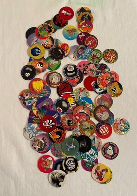 Vintage POG Collection   98 Assorted Caps with Storage Tubes & Protective Sheets