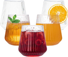 Paquete de 24 copas de vino de plástico desechables transparentes de 14 oz para cóctel fiesta boda