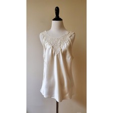 Vintage Cinema Etoile Intimate Lace Trim Camisole XL Ivory