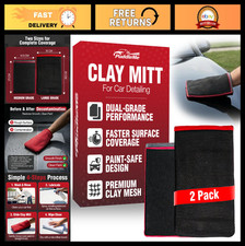 2 Pack Premium Clay Mitts For Car Detailing - Synthetic Gloves For Paint Deconta