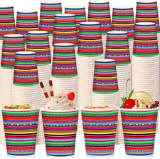 Fiesta Paper Cups - 100 Pack Disposable Mexican Party Supplies for Cinco de Mayo